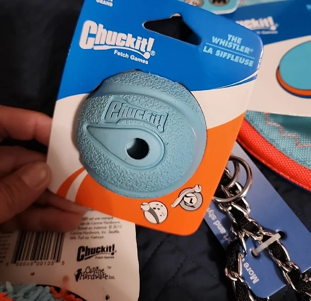 Chunckit Dog Toy Bundle - Orange & Blue Plush Ring